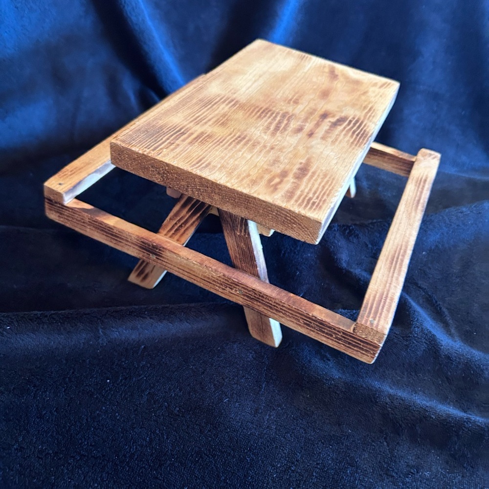 Handmade Wooden Doll Picnic Table